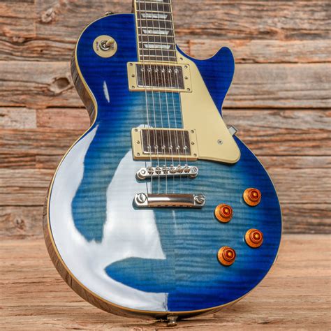 Epiphone Les Paul Standard Plus Top Pro Translucent Blue 2015 Chicago