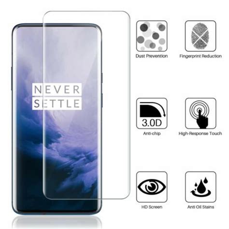 For Oneplus 7 7t Pro Clear Full Screen Protector Tempered Glass Guard