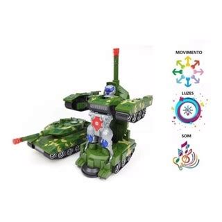 Brinquedo Transformers tank Vira Robô Som E Luz Tanque Shopee Brasil