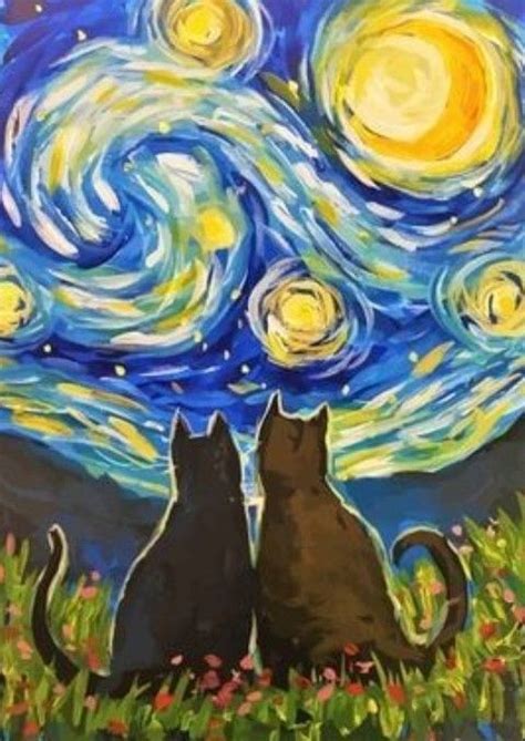 Pin By Katkat On Illustrations Starry Night Van Gogh Small Canvas