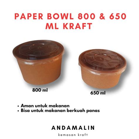 Paper Bowl Kraft Ml Merk Nesto Isi Pcs Lazada Indonesia