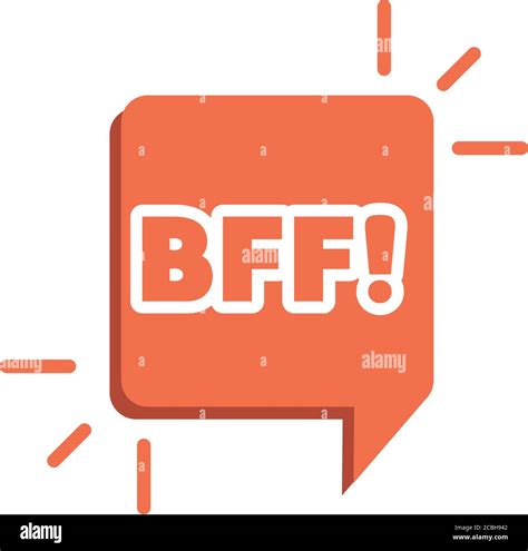 Slang Bubbles Abbreviation Bff Over White Background Flat Icon Design