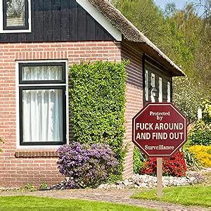 Amazon Fuck Around And Find Out Yard Sign Surveillance Signt Protected By Yard Sign