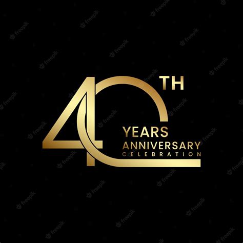 Premium Vector 40th Anniversary Logo Golden Anniversary Vector Template