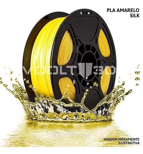 Filamento Impressão 3d Voolt Pla Amarelo Silk 1kg Parcelamento sem juros