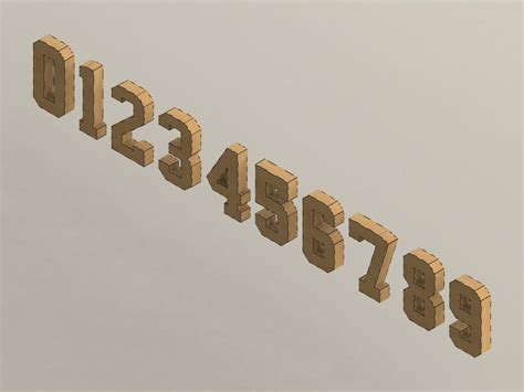 3d Numbers 21cm For Laser Cutting Vector Etsy