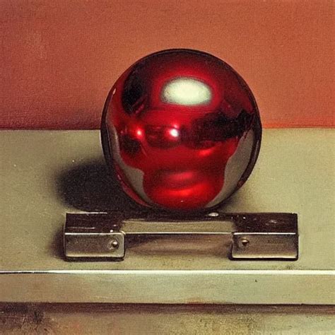 Chrome Spheres On A Red Cube By Mort Kunstler Stable Diffusion Openart