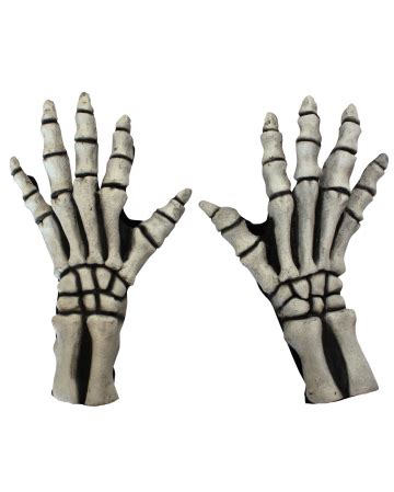 Skelett Handschuhe weiß für Halloween Horror Shop