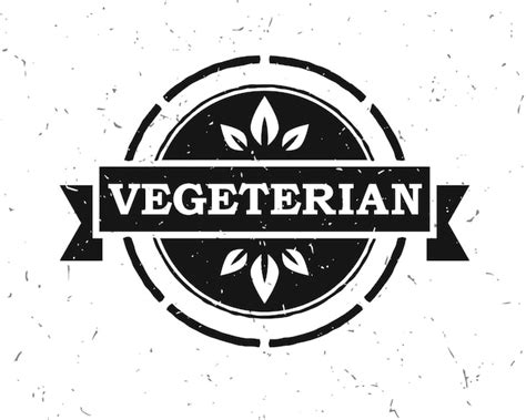 Premium Vector Vegetarian Sticker Label Badge And Logo Black White