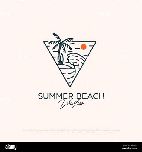 Minimalist Summer Beach Logo Design Vector Best For Travel Agency Logo