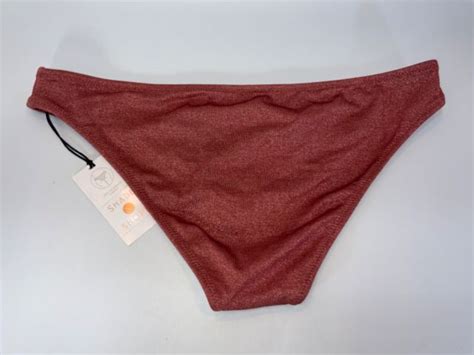 Womens Bikini Bottom Low Coverage Cheeky Size S Shade And Shore Brown