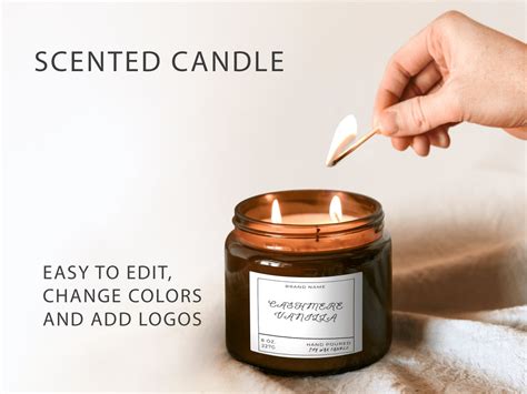 Candle Jar Label Template Instant Download Canva DIY Modern - Etsy