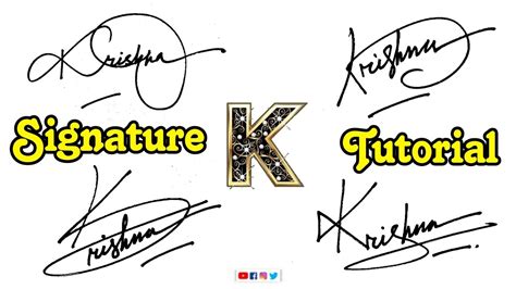 Krishna Name Signature Style K Signature Tutorial Signature