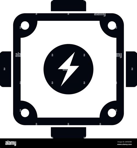 Electronic Junction Box Icon Simple Vector Safety Wall Energy Current