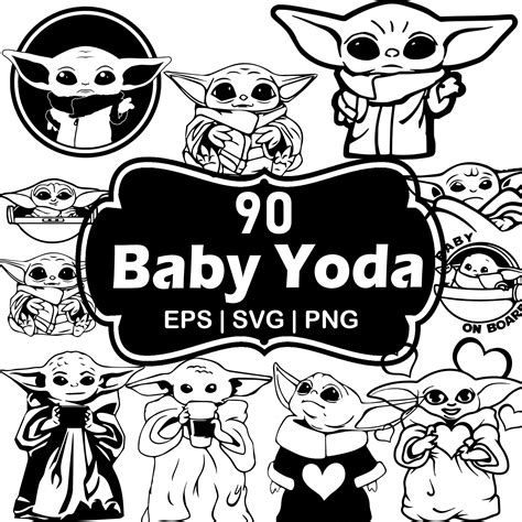 Baby Yoda Svg Grogu Svg Baby Yoda Clipart Yoda Svg Bundle Baby Yoda Cut