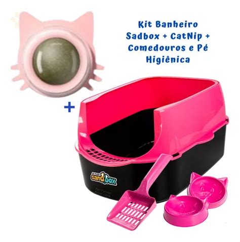 Caixa De Areia Para Gatos Sanitário Banheiro Sandbox Furba Cor Rosa