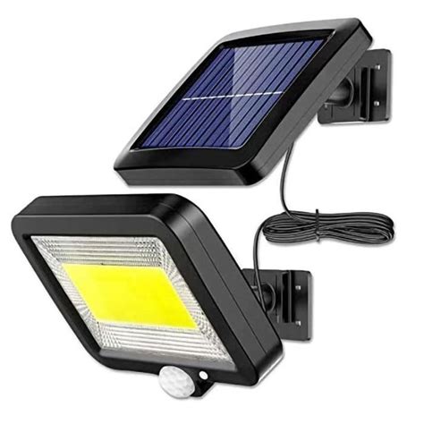 BORNE SOLAIRE 120COB Lampe solaire extérieur LED avec détecteur de