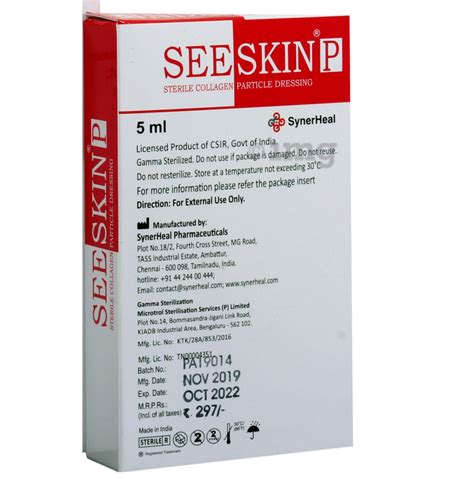 Seeskin P Sterile Collagen Particle Dressing Buy Box Of 5 0 Ml Powder At Best Price In India 1mg