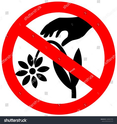 Do Not Pick Flowers Vector Sign Stock Vector (Royalty Free) 1638587785 | Shutterstock