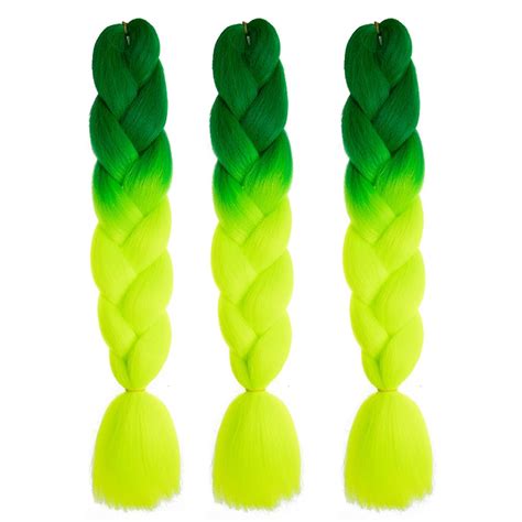 Xiaofeng Colorful Ombre Braiding Hair Extensions 24 Inch 3 Packs High Temperature