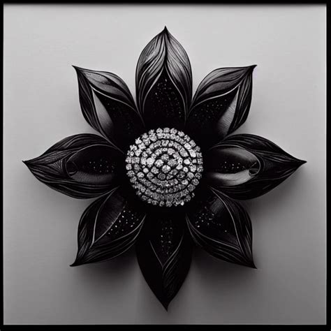 Black Flower Made Of Diamonds Midjourney Openart