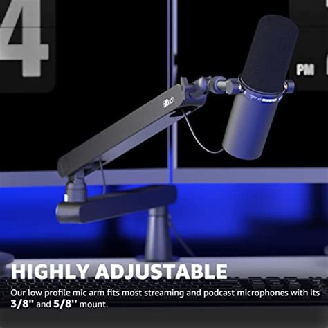 Ixtech Mic Arm Desk Mount Low Profile Boom Arm Adjustable Microphone