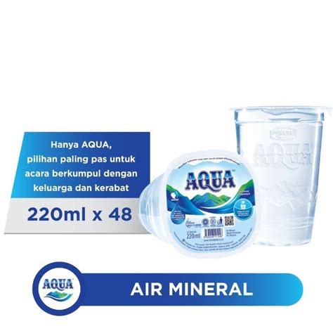 Jual AQUA GELAS 220 Ml 1 DUS Isi 48 Ml Shopee Indonesia