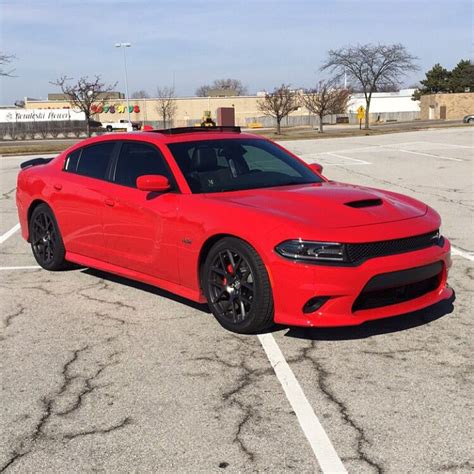 Red Dodge Charger - Parked in a Quiet Spot