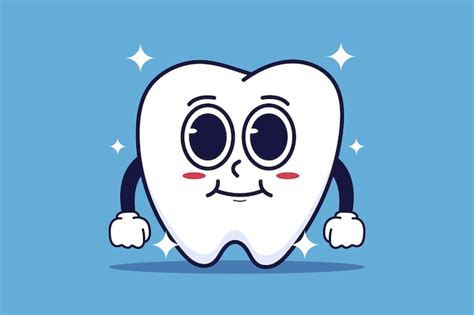 Diseño De Personajes De Dientes Lindos Tema De Cuidado Dental Y Salud Ilustración Vectorial