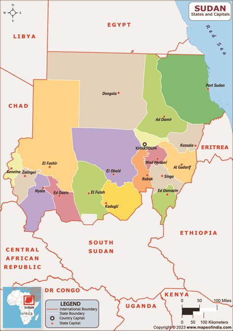 Sudan States and Capitals List and Map | List of States and Capitals in ...