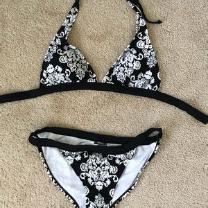 Old Navy Swim New Black And White Floral Bikini Poshmark
