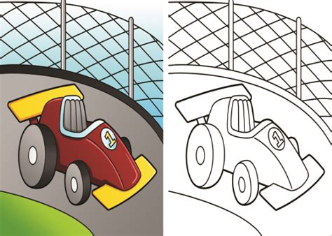 Racing Car Colouring Birthday Card Beebooh