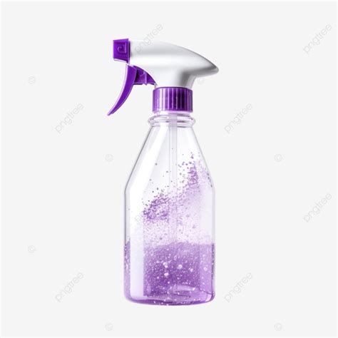 White And Purple Color Spray Bottle On The Transparent Background