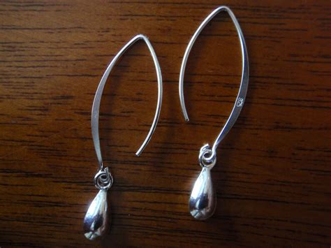 Sterling Silver Dew Dropdrop Hoopdangle Earrings Etsy