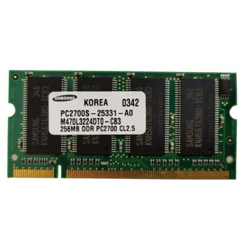 Samsung 256MB SO DIMM 333 MHz PC 2700 DDR Memory RAM PC2700S 25331