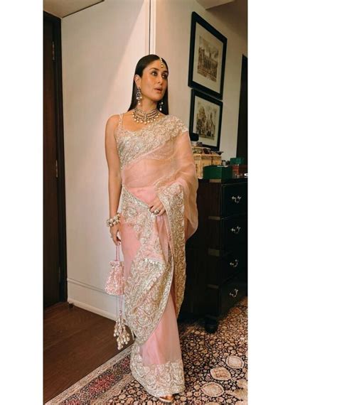 Kareena Kapoor Looks Magnificent In A Pink Organza Saree For Ranbir