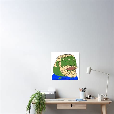 Wojak Pepe Giga Chad Meme Vorlage Poster Von Pixel Turtle Redbubble