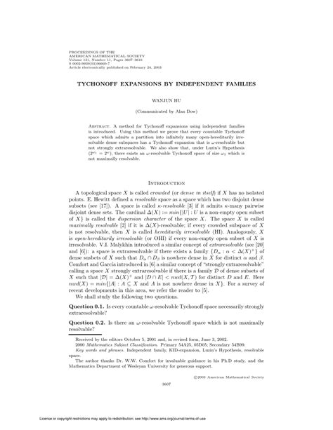 tychonoff expansions  independent families