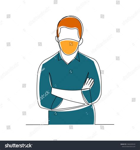 Continuous Line Drawing Man Wearing Surgical Stock Vector Royalty Free 1866030520 Shutterstock