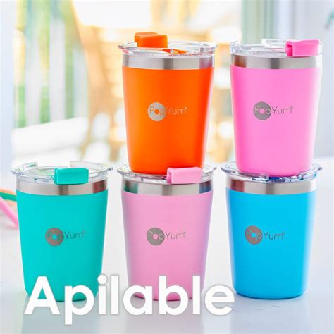 Set de 2 Vasos Térmicos Infantiles de Acero Inoxidable con Tapa y