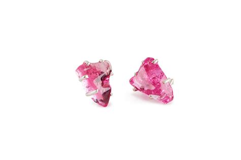 Hot Pink Glass Chunk Earrings Mariquita Masterson