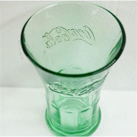 Coca Cola Dining Cocacola Coke 2 Heavy Glass 6oz Green Flared Libbey Drinking Glasses