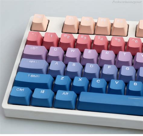 122pcs Gradient Color Keycap Set Pbt Keycapoem Profile Etsy