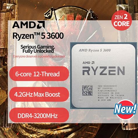 New AMD Ryzen 5 3600 R5 3600 3 6 GHz Six Core Twelve Thread CPU