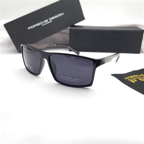 Jual Kacamata Pria Hitam Sunglass Porsche Lens Polarized Full Set