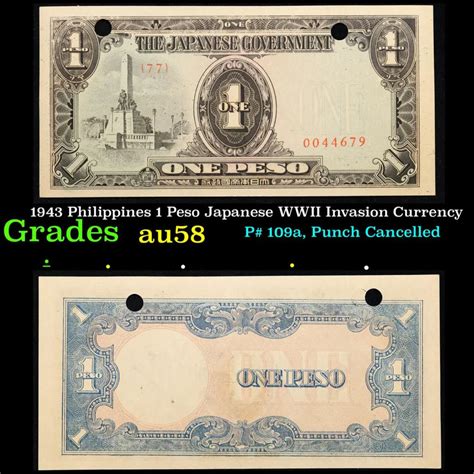 Sold At Auction 1943 Philippines 1 Peso Japanese Wwii Invasion