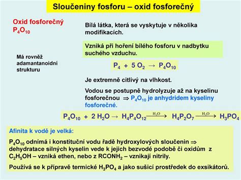 Fosfor Rozd Ly V Chemick Reaktivit Dus Ku A Fosforu Ppt St Hnout