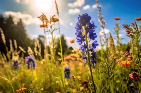 Premium AI Image | A field of wildflowers in the summer