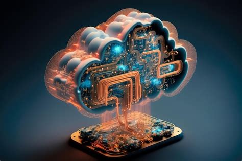 Premium Ai Image Cloud Computing Technology Concept Futuristic