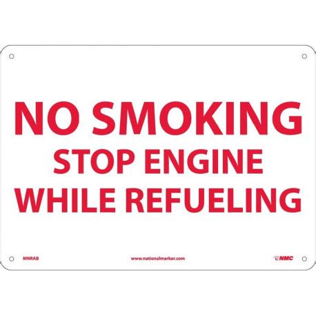 Nmc No Smoking Stop Engine While Refueling Sign X